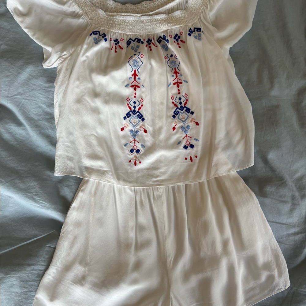 Parker Cream Embroidered Jumpsuit